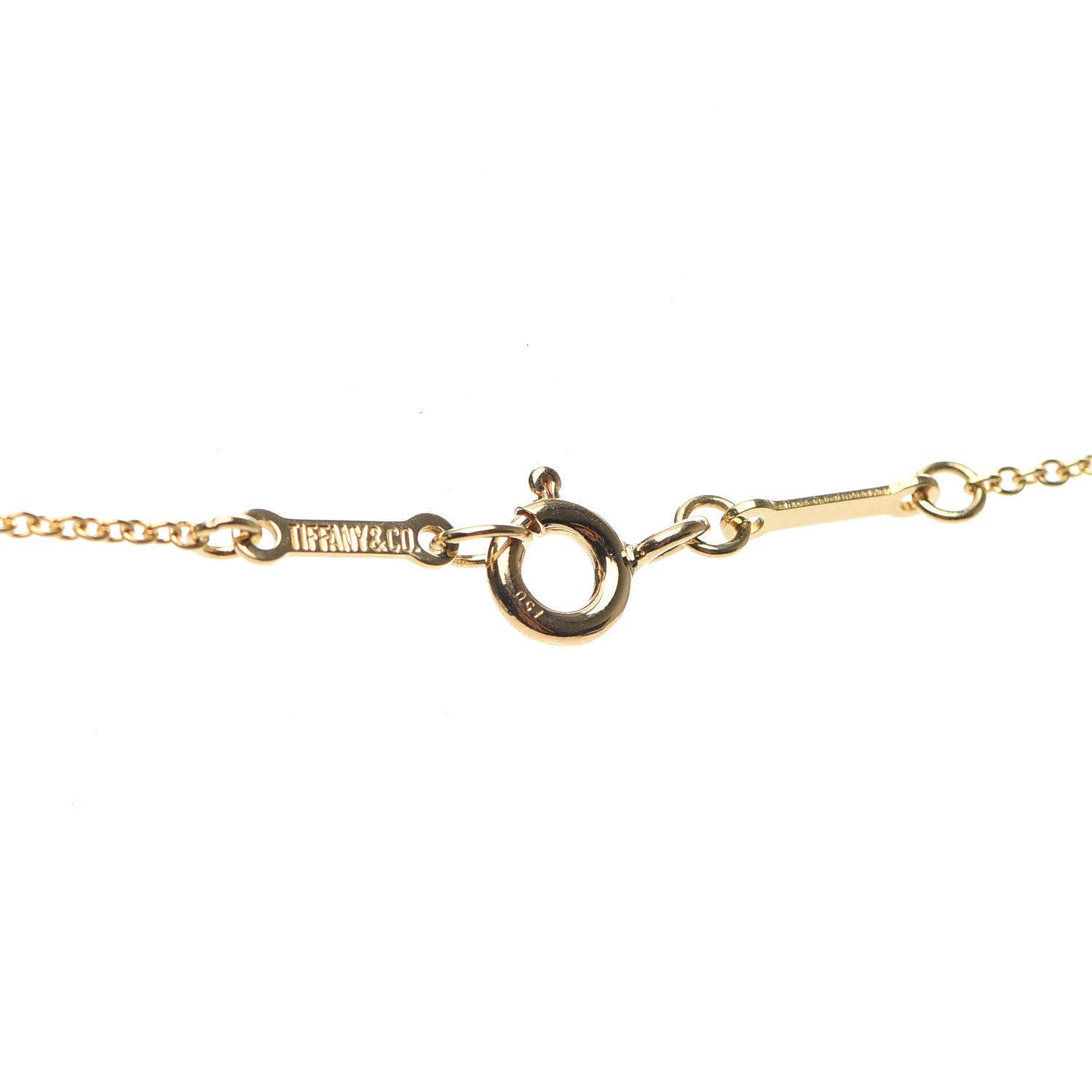 Tiffany 18K Yellow Gold Rock Crystal Elsa Peretti Teardrop Pendant Necklace 4 of 8