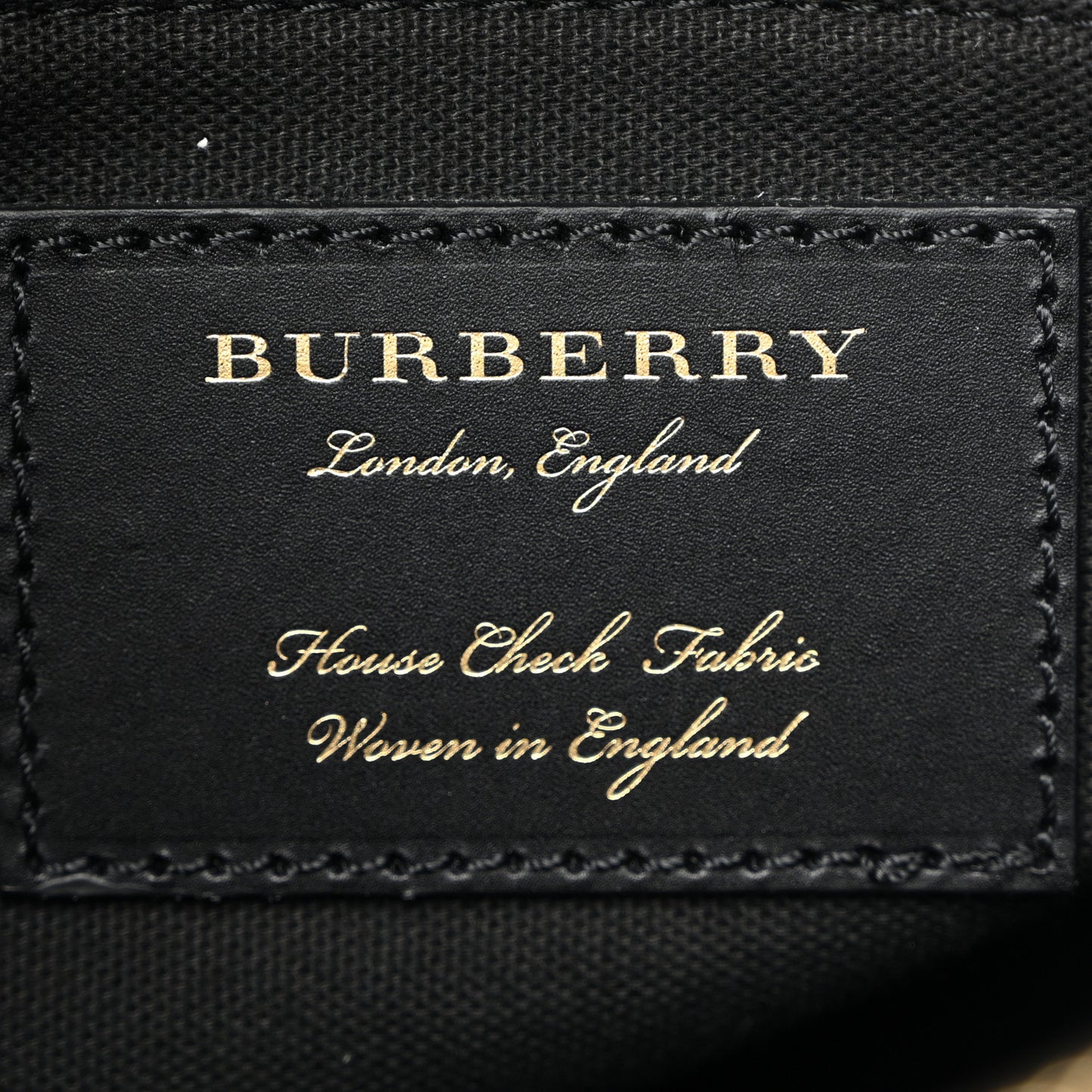 Derby Calfskin House Check Medium Banner Tote Black