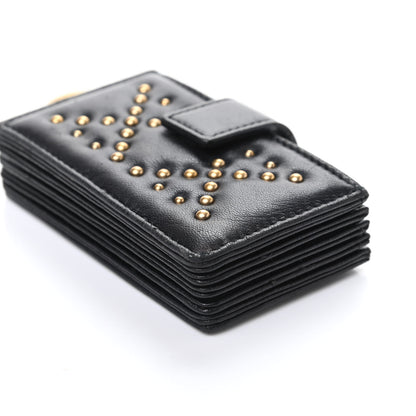 Christian Dior Lambskin Studded Cannage Lady Dior 5-Gusset Card Holder Black 9 of 11
