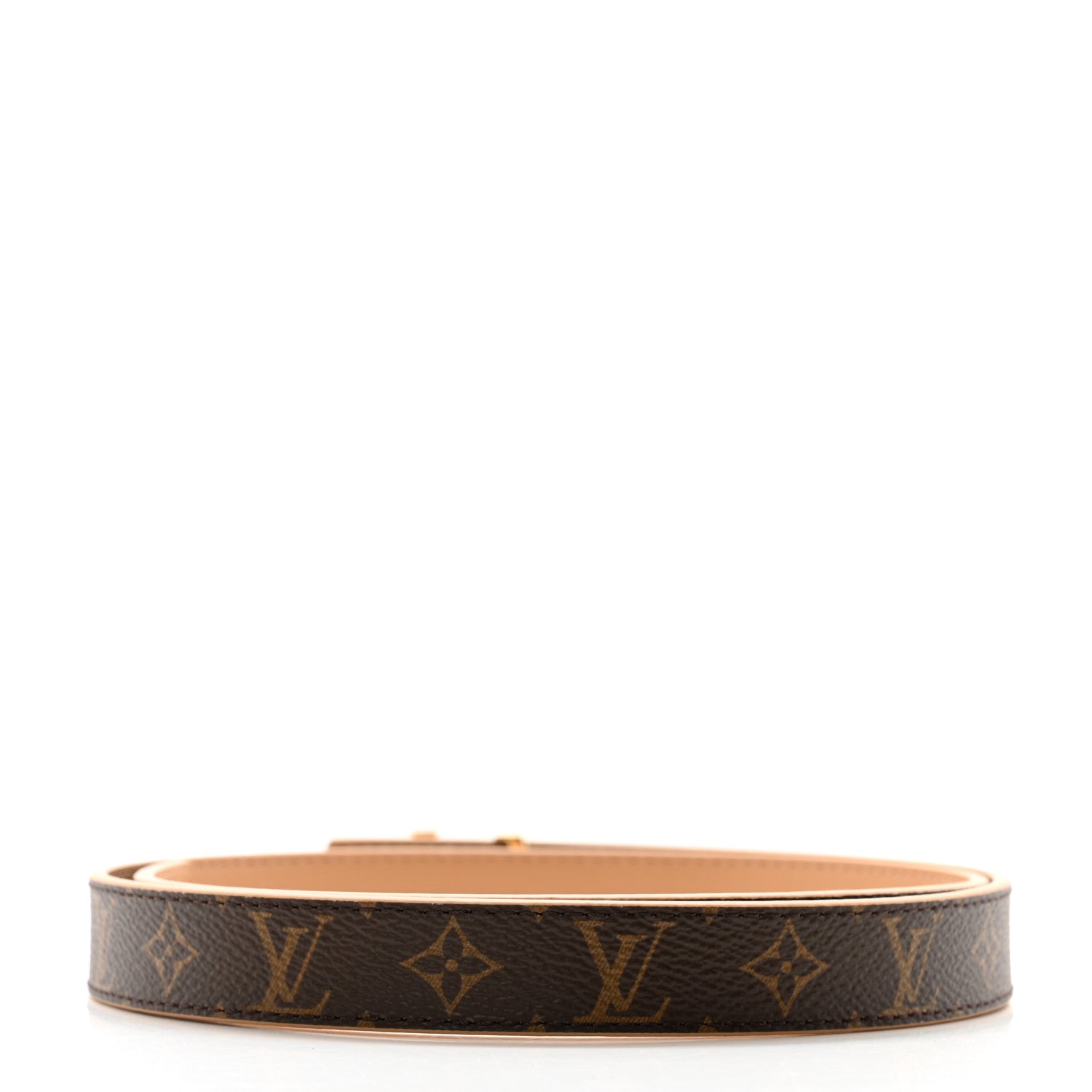 Louis Vuitton Calfskin Monogram 20mm LV Iconic Reversible Belt 75 30 Arizona Beige 3 of 9