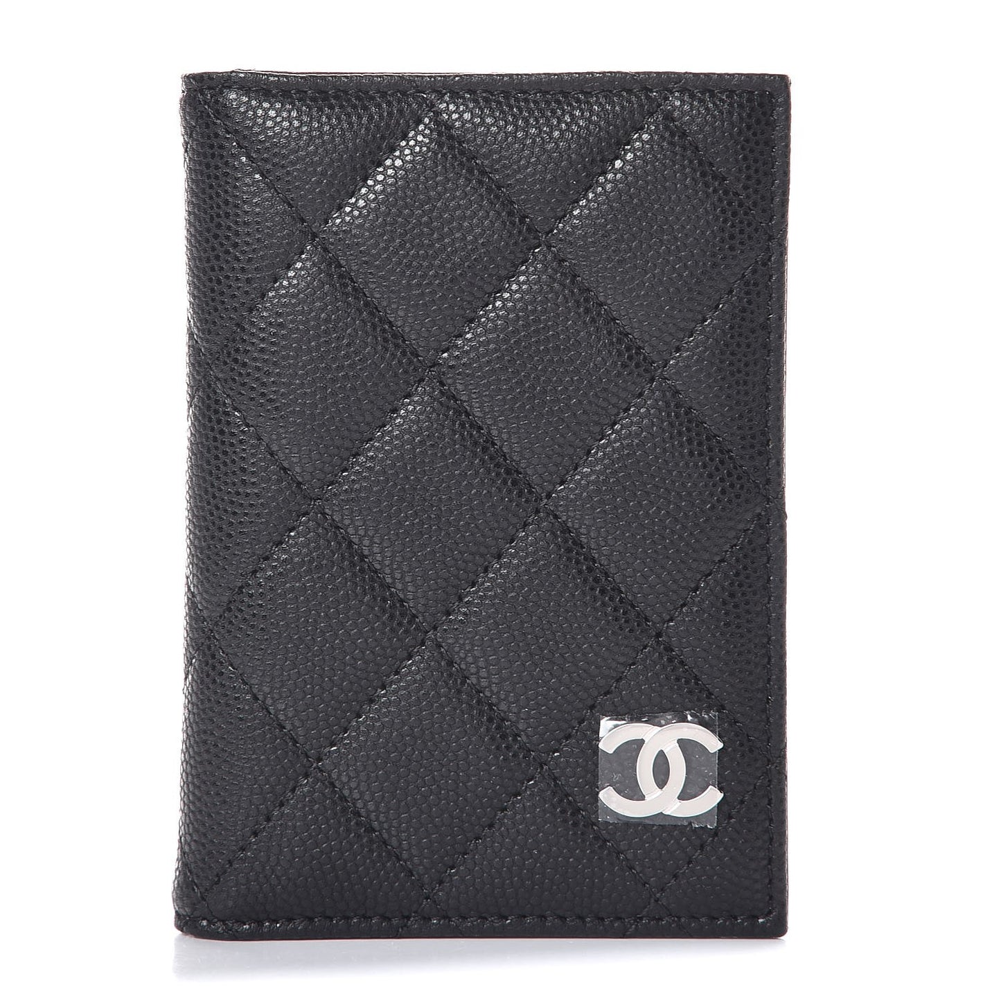 Caviar Quilted Card Holder Wallet Black