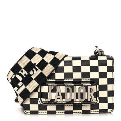 Christian Dior Calfskin Checkered Mini J'Adior Flap Bag Black White 1 of 14