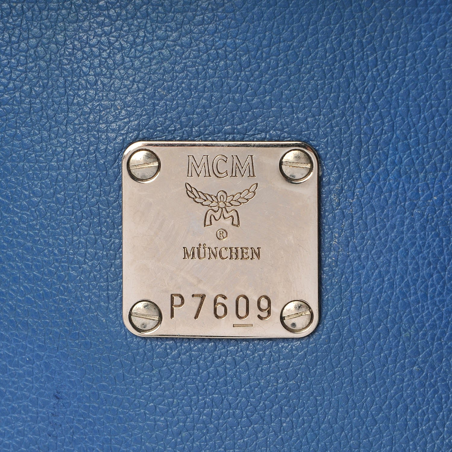 MCM Calfskin Studded Tote Bag Blue 11 of 24