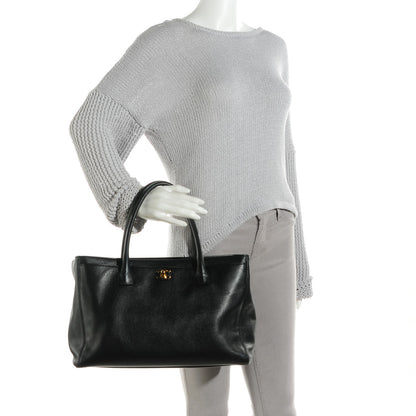 Chanel Calfskin Cerf Executive Shopper Tote Black 2 of 7