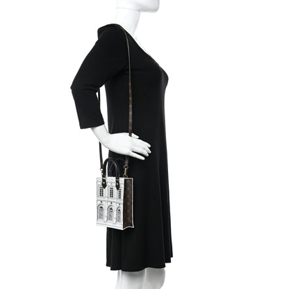 Louis Vuitton X FORNASETTI Calfskin Architettura Petit Sac Plat Black White 2 of 9