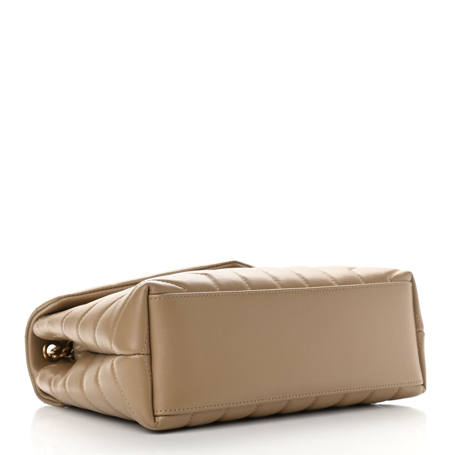 Saint Laurent Calfskin Y Quilted Monogram Small Loulou Chain Satchel Dark Beige 4 of 11