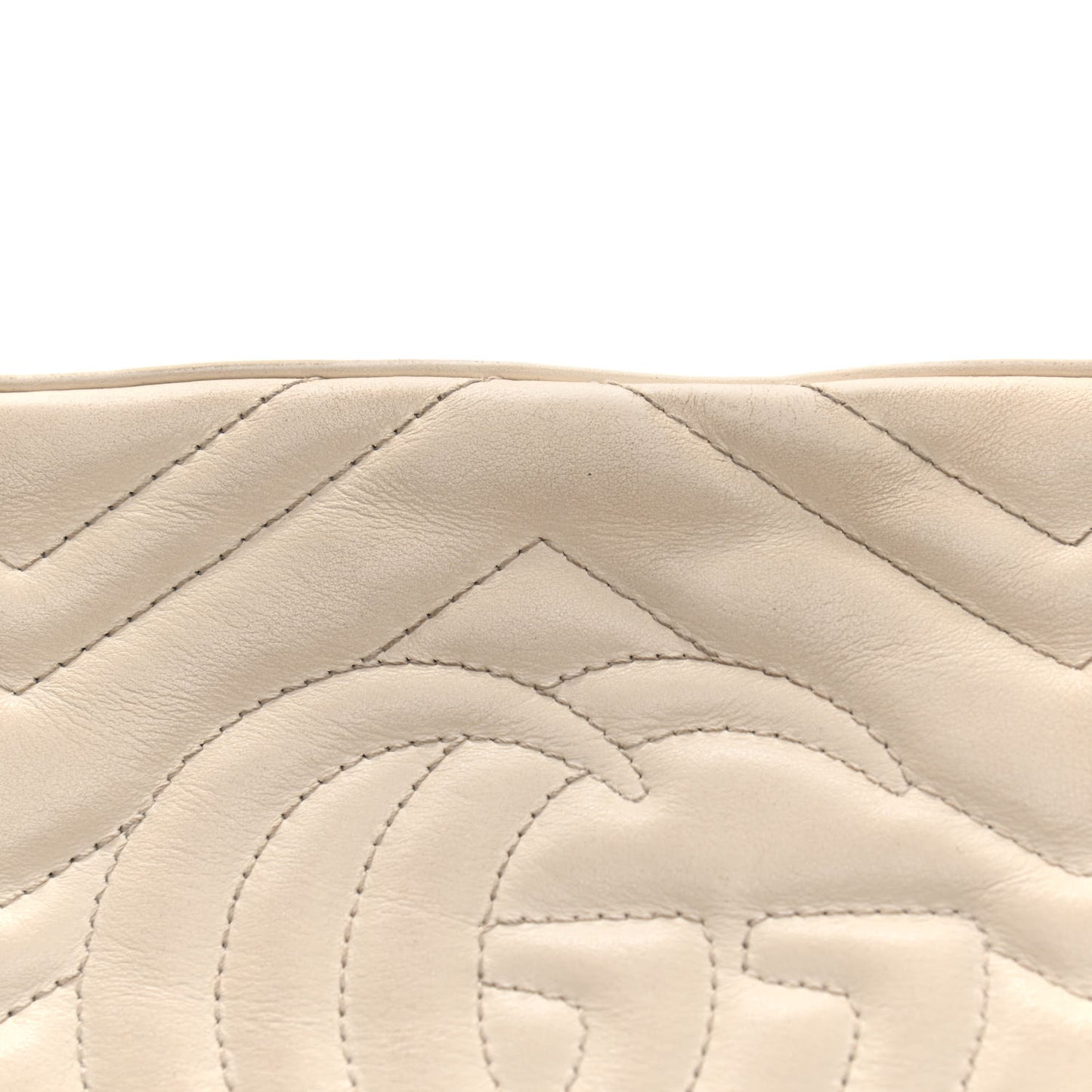 Calfskin Matelasse Animal Studs Small GG Marmont Chain Shoulder Bag White