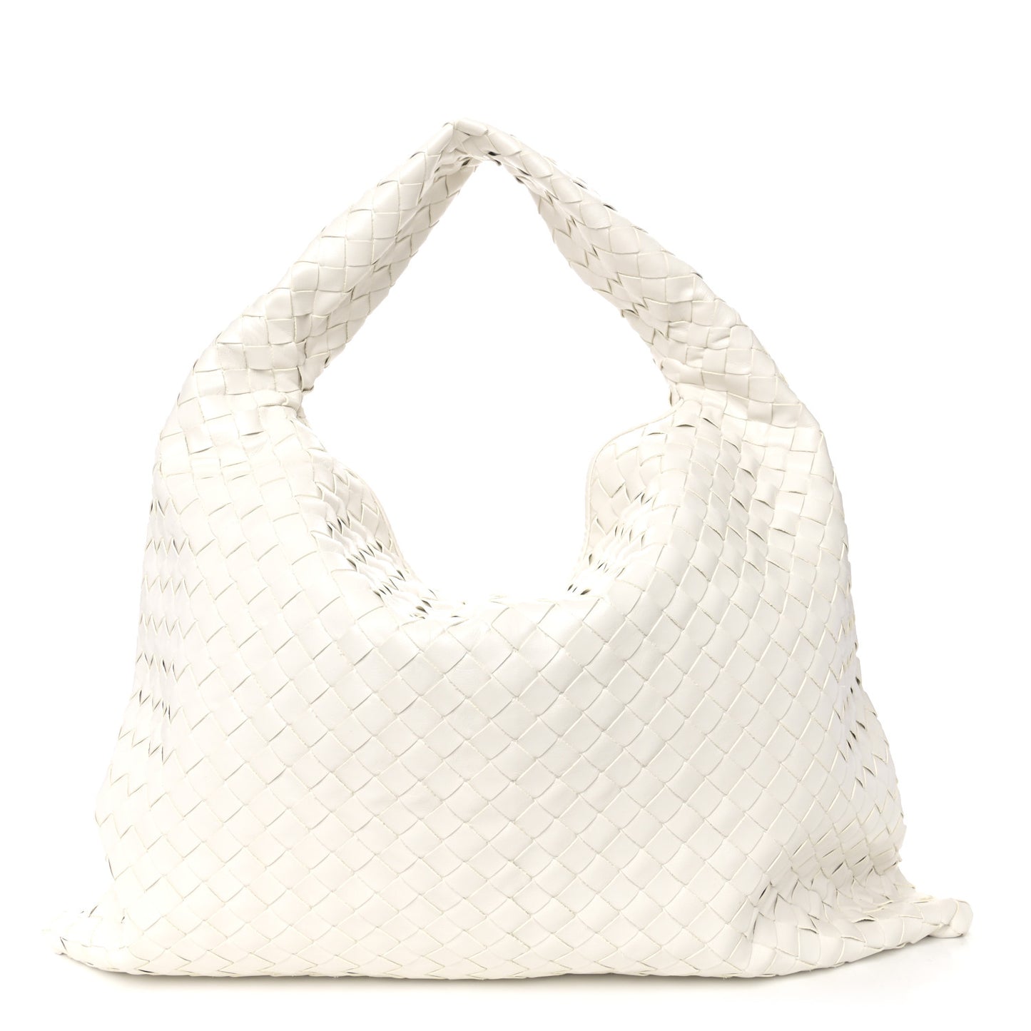 Calfskin Intrecciato Large Hop White