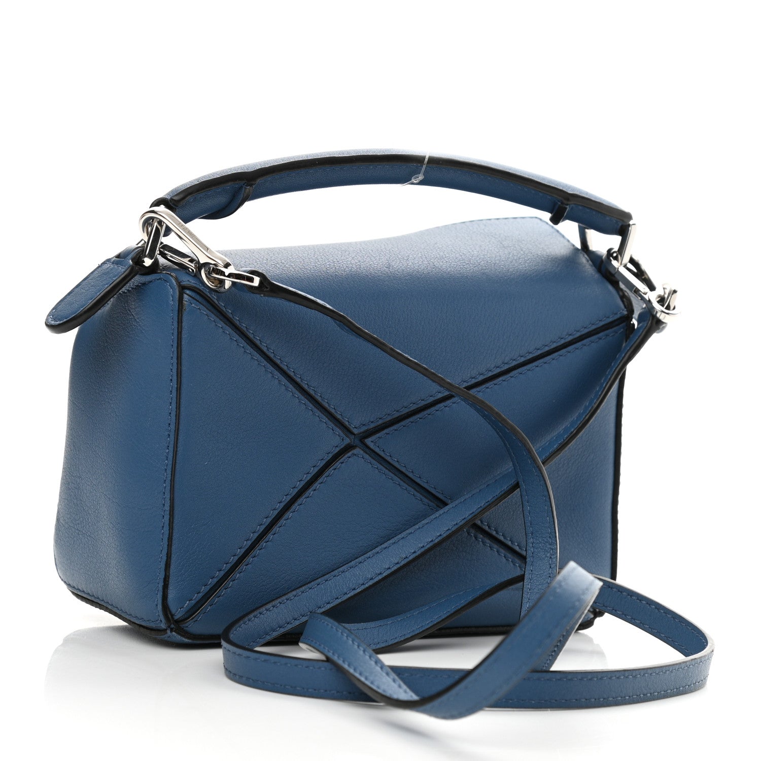 Loewe Calfskin Mini Puzzle Bag Blue 4 of 12
