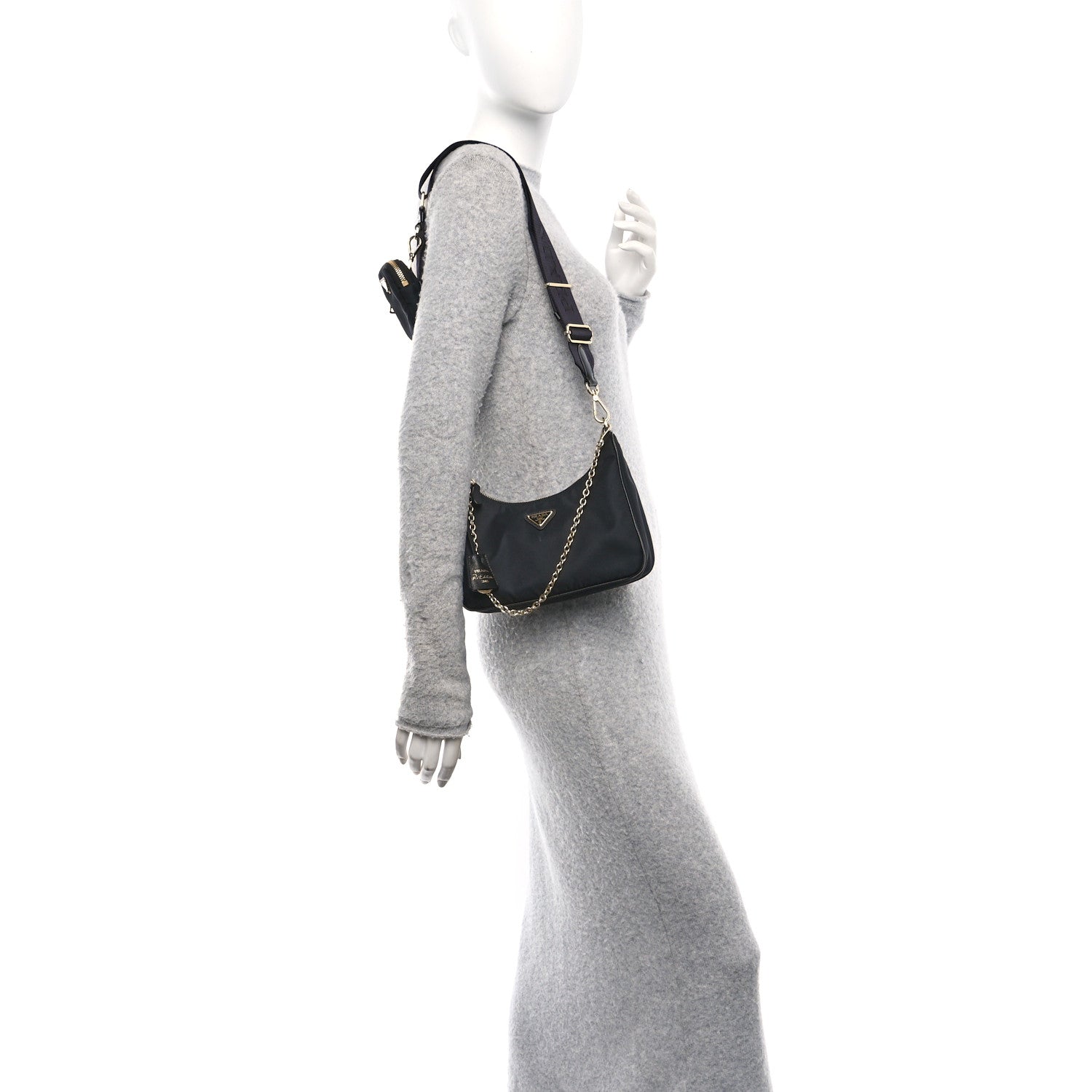 Prada Re-Nylon Saffiano Re-Edition 2005 Shoulder Bag Black 2 of 10