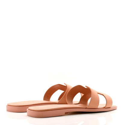 Hermes Box Calfskin Oran Sandals 37 Granit Rose 4 of 9