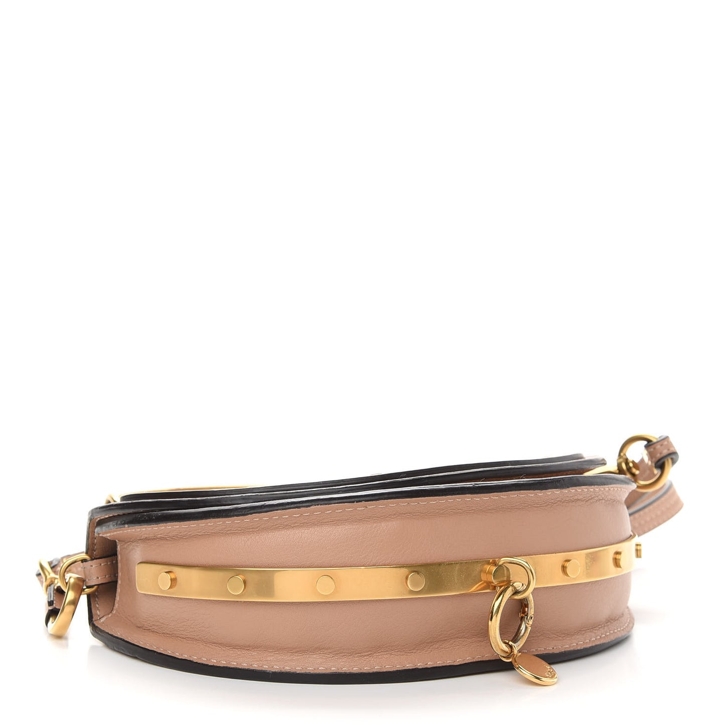 Calfskin Small Nile Bracelet Minaudiere Bag Biscotti Beige