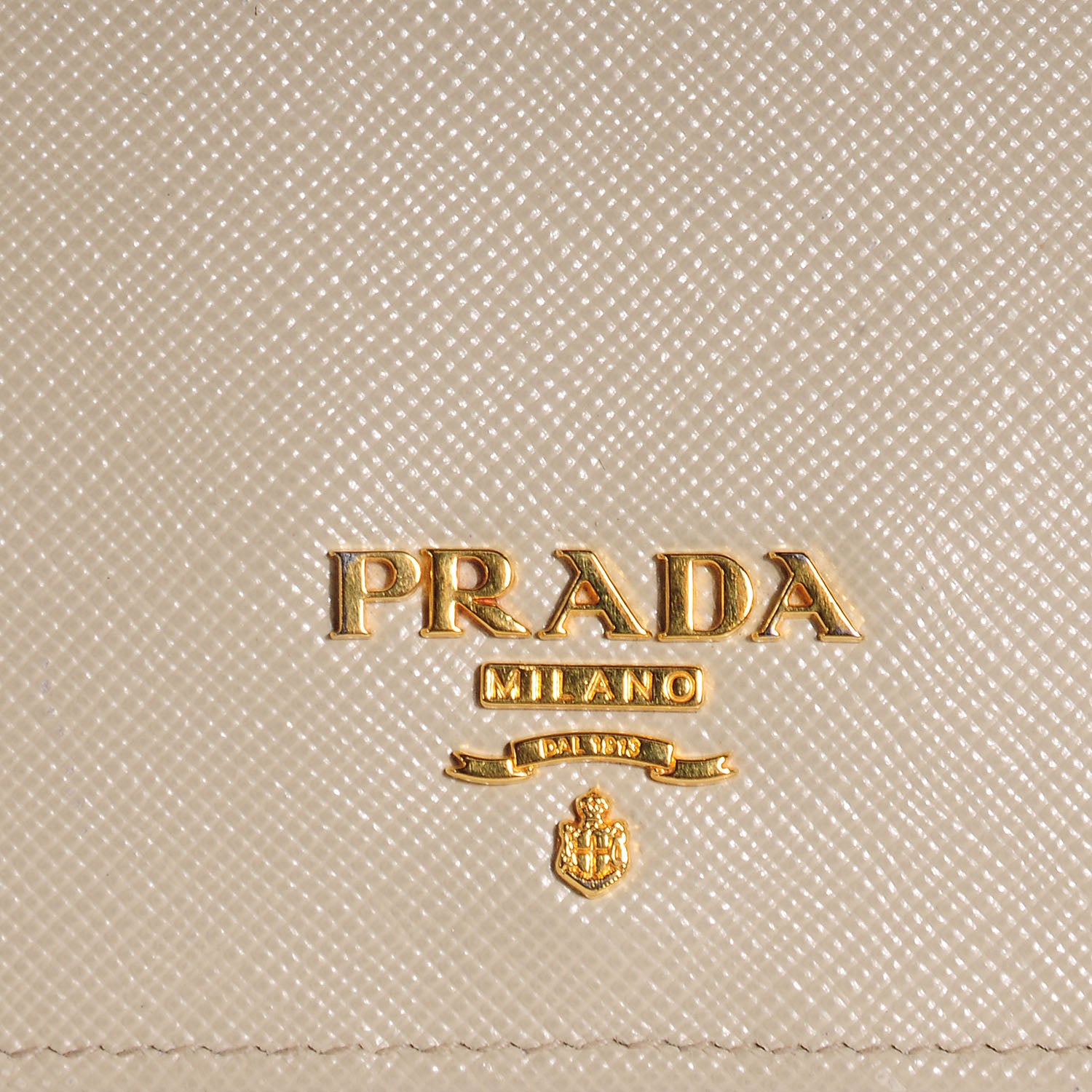 Prada Saffiano Metal Bi-Fold Wallet Cera 7 of 9