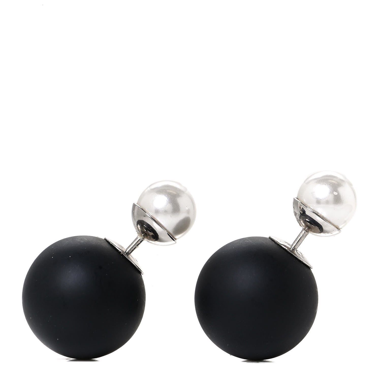Christian Dior Mise En Dior Tribal Earrings Matte Black Pearl 1 of 4