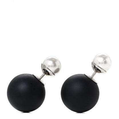 Christian Dior Mise En Dior Tribal Earrings Matte Black Pearl 1 of 4