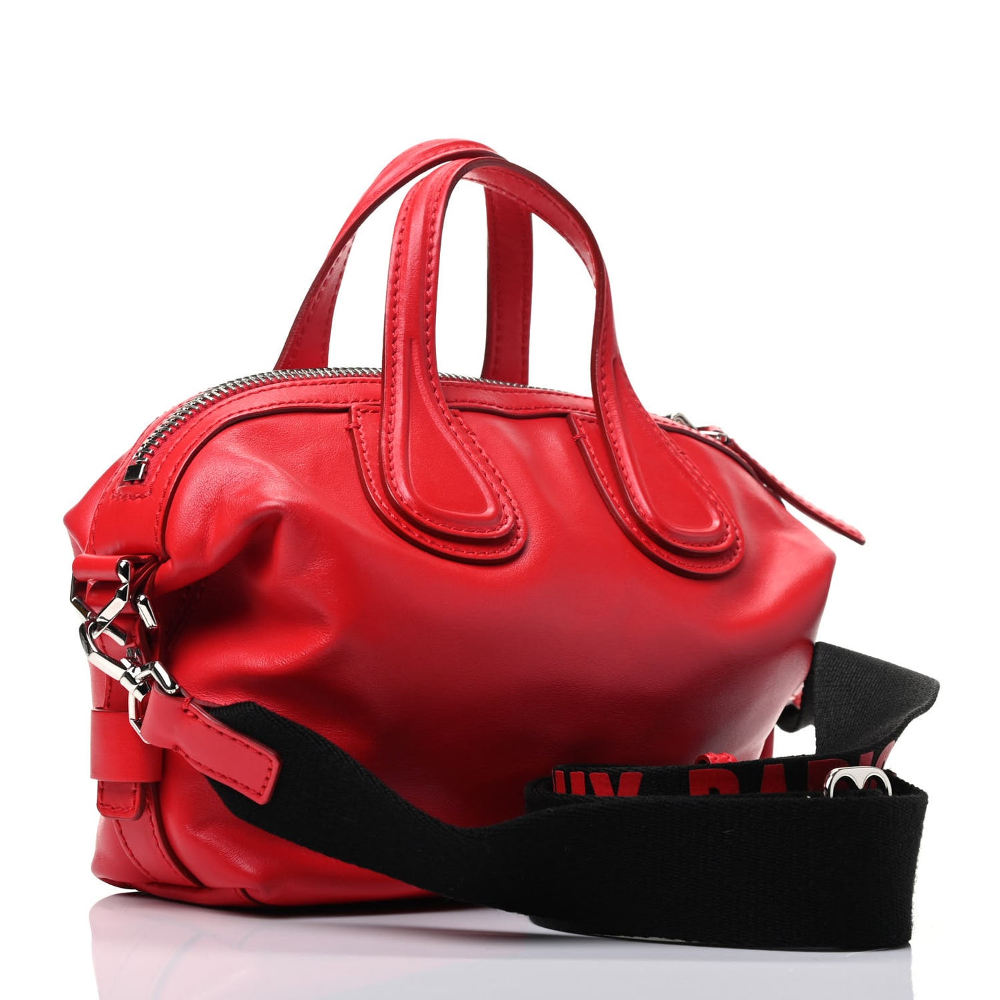 Calfskin Micro Nightingale Logo Strap Red