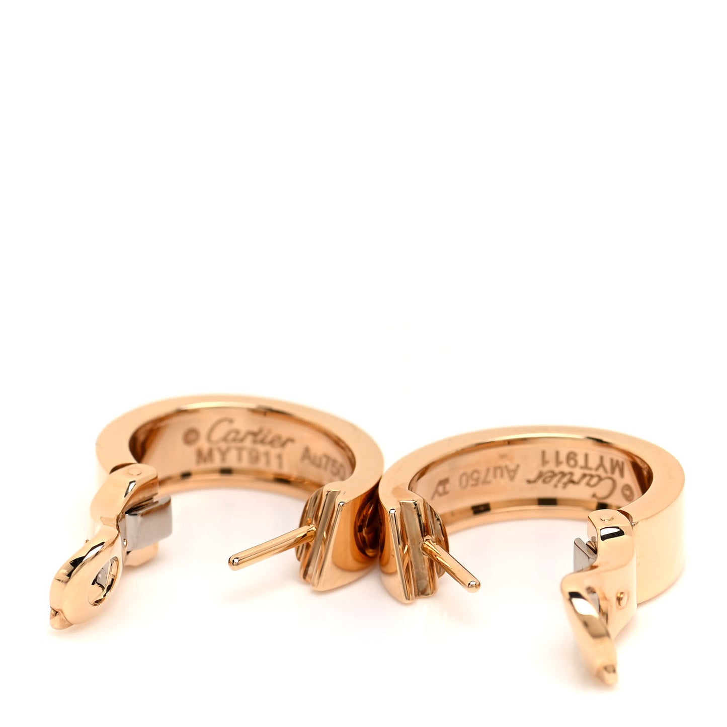 18K Yellow Gold 5.5mm LOVE French Clip Hoop Earrings