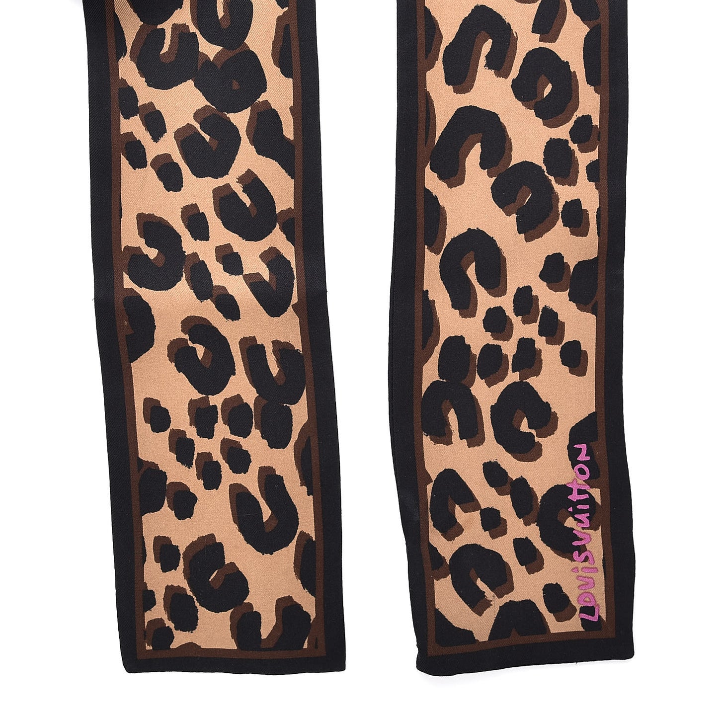 Silk Leopard Bandeau Scarf Marron