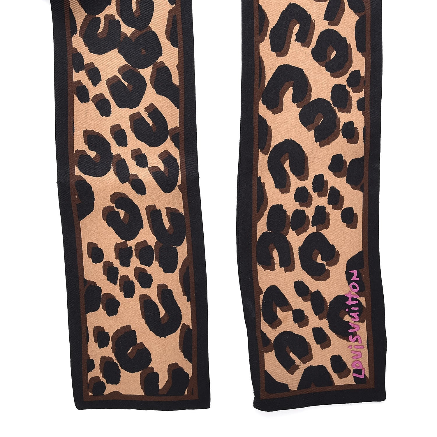 Louis Vuitton Silk Leopard Bandeau Scarf Marron 3 of 5