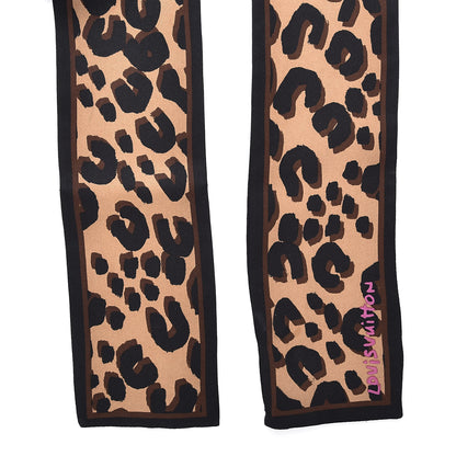 Louis Vuitton Silk Leopard Bandeau Scarf Marron 3 of 5