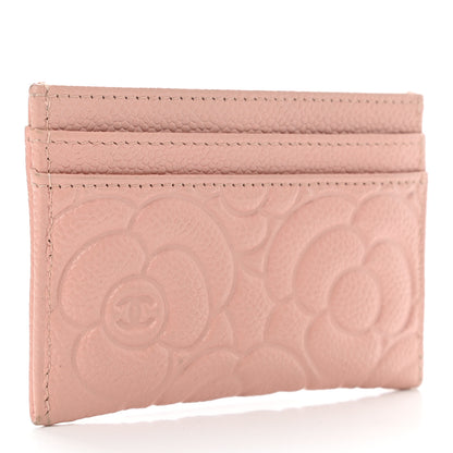 Chanel Caviar Camellia Embossed Card Holder Pink 3 of 9