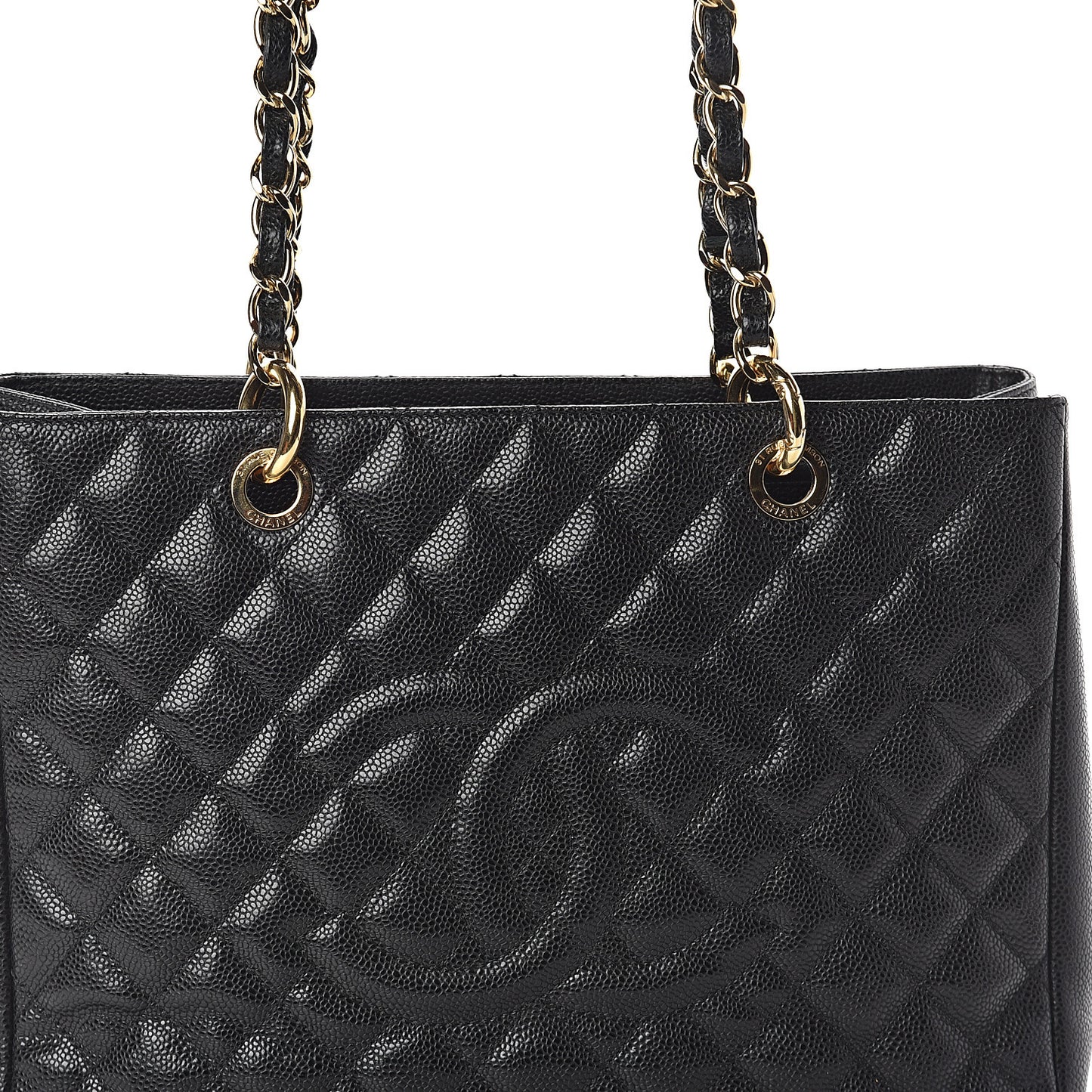 Caviar Quilted Grand Shopping Tote GST Black