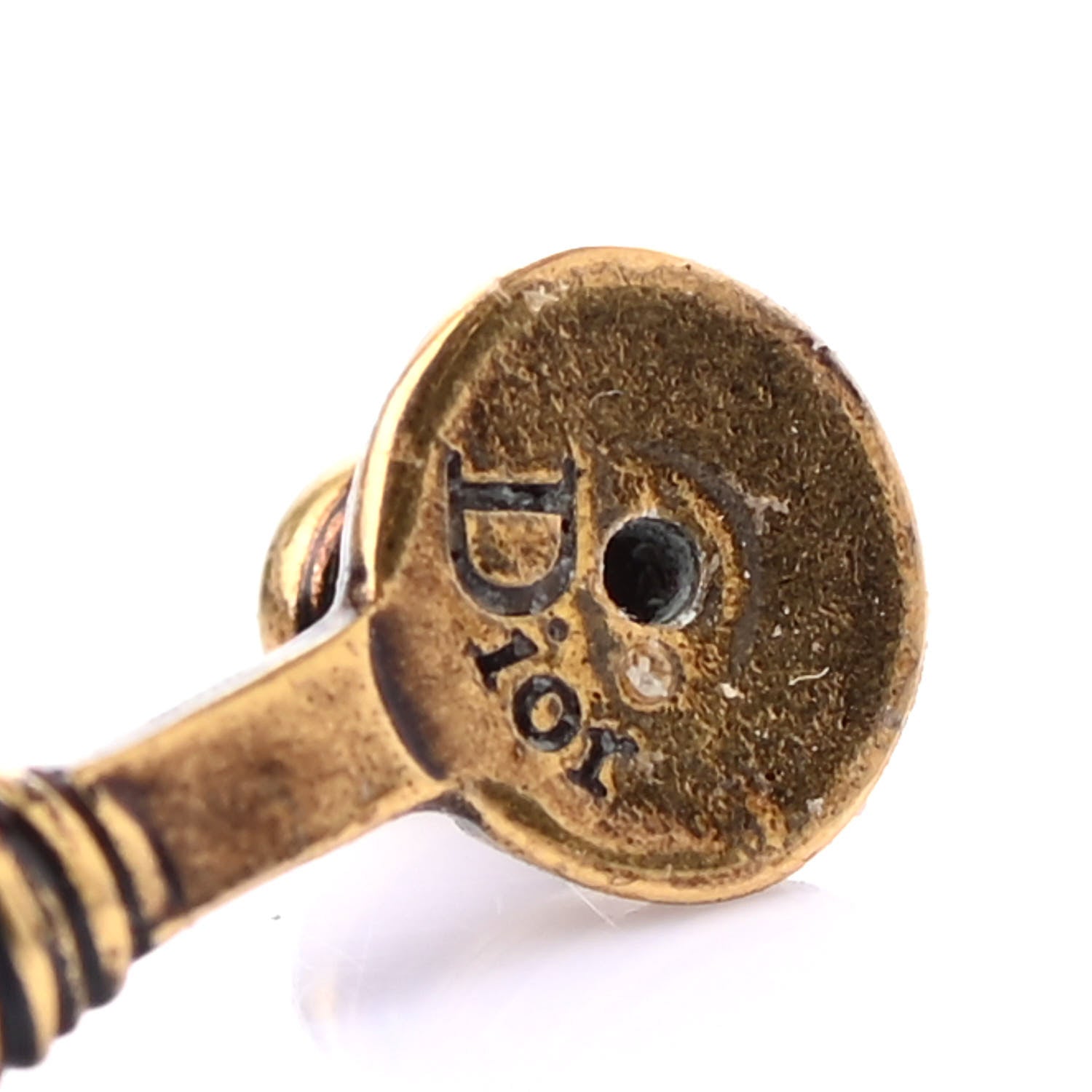 Christian Dior Metal J'Adior Earrings Aged Gold 4 of 4