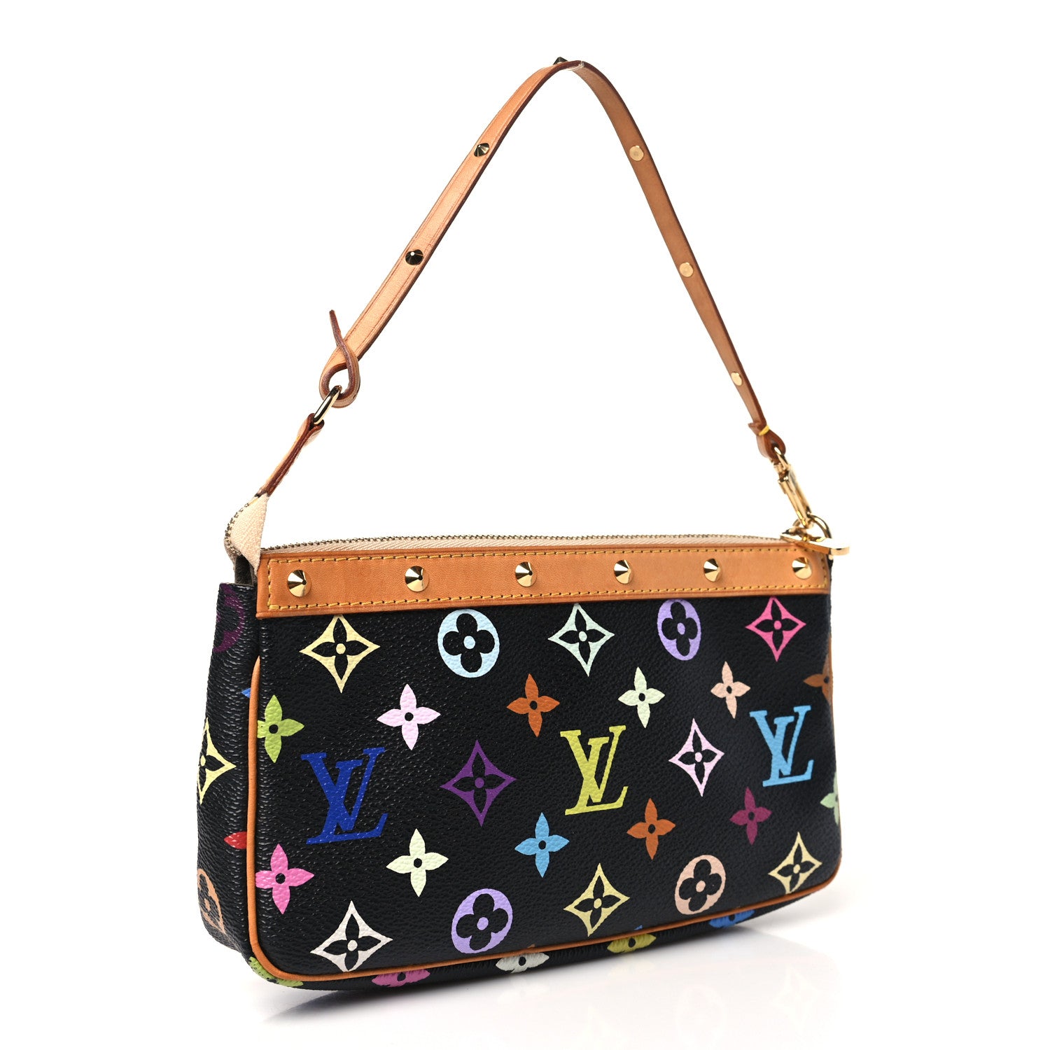 Louis Vuitton Monogram Multicolor Pochette Accessories Black 3 of 10
