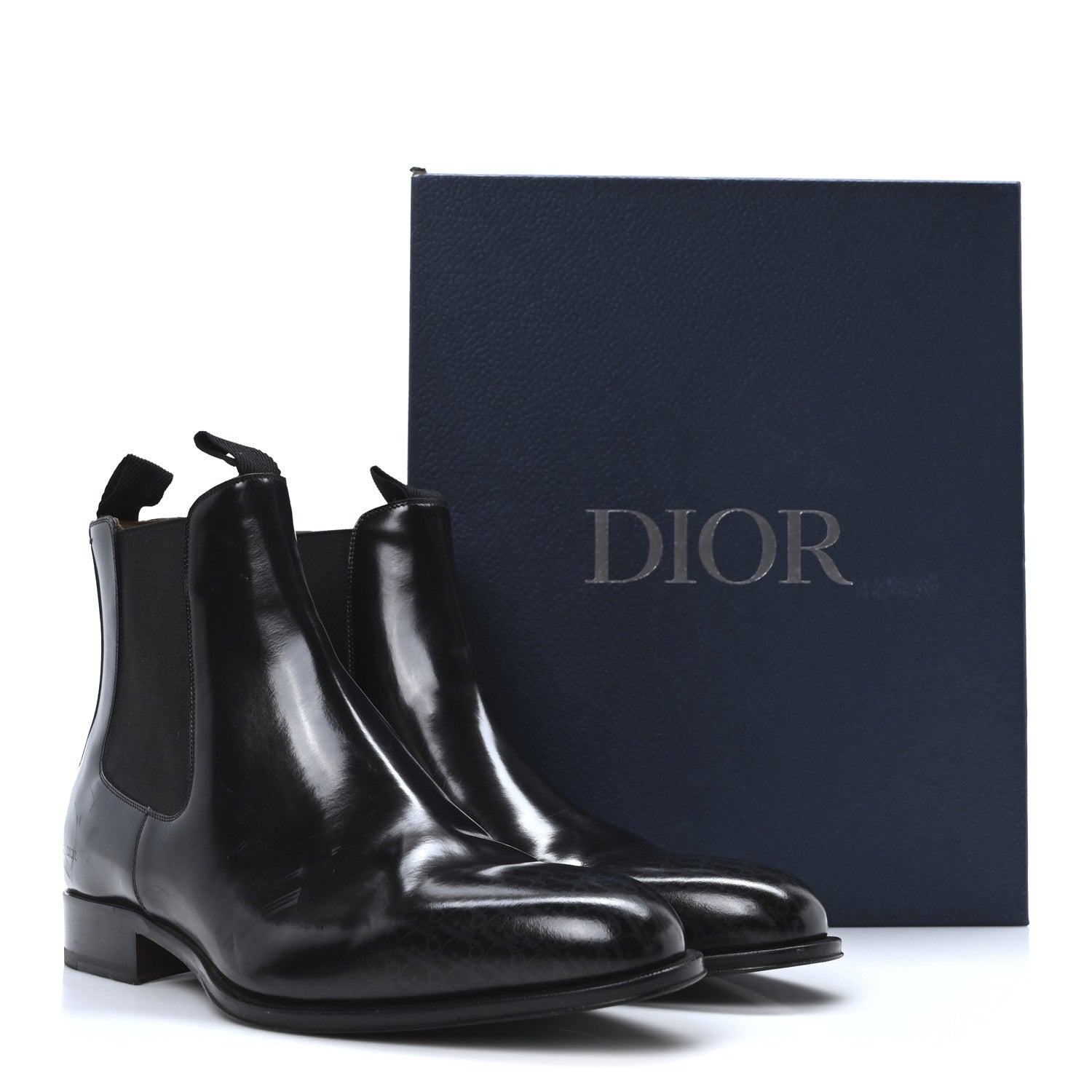 Christian Dior Calfskin Oblique Mens Timeless Chelsea Boots 44