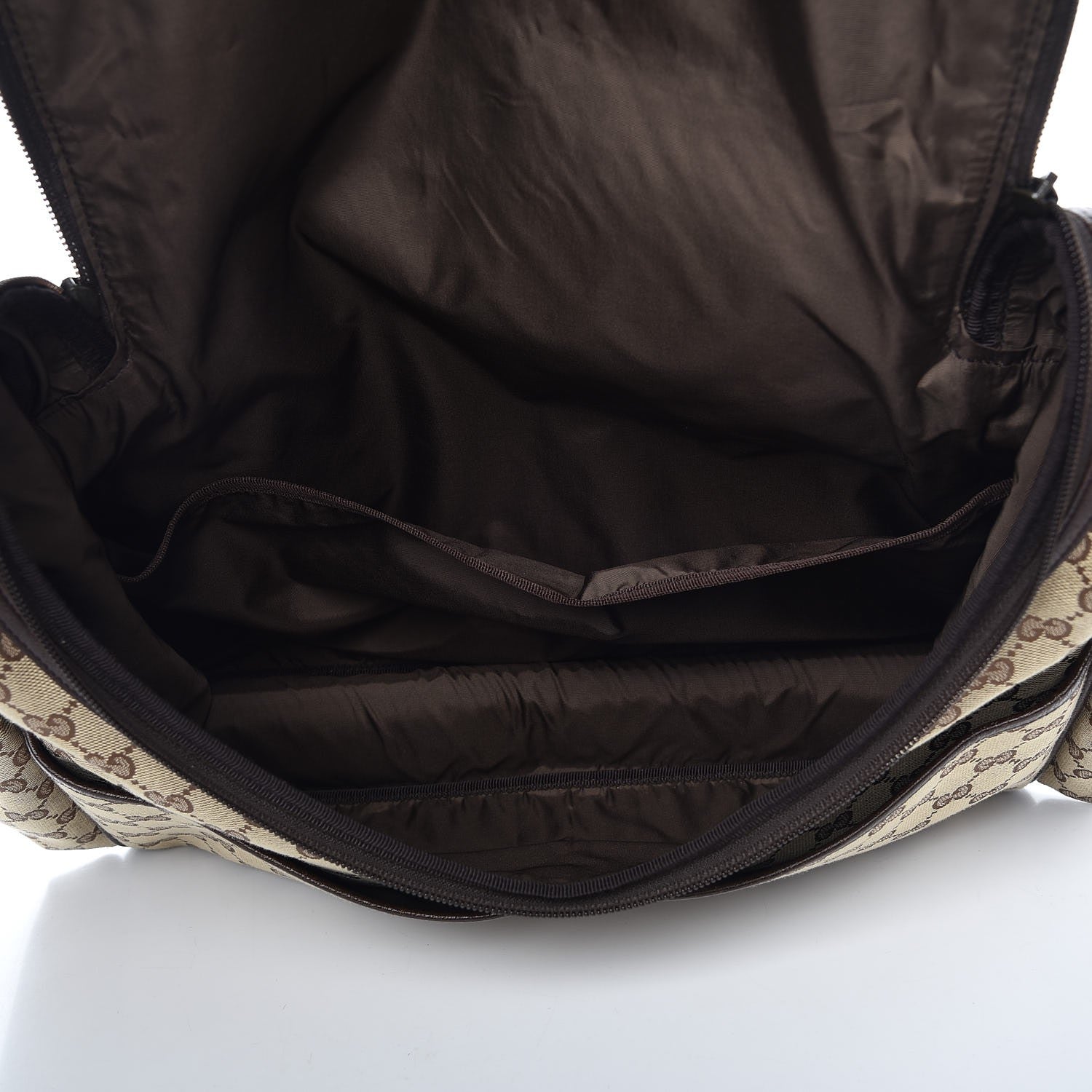 Gucci Monogram Natural Pigskin Large Diaper Bag Beige Ebony Cocoa Dark Chocolate 5 of 10