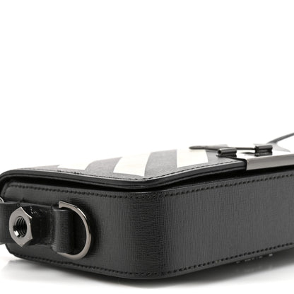 Off-White Saffiano Striped Mini Diag Binder Clip Bag Black White Yellow 10 of 13