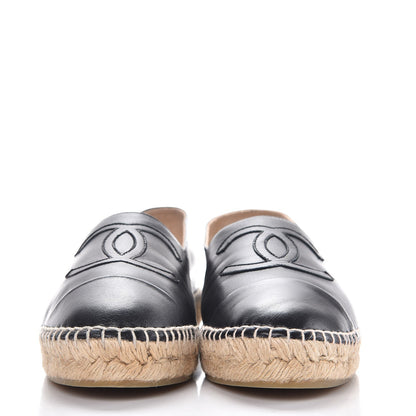 Chanel Lambskin CC Espadrilles 38 Black 2 of 10