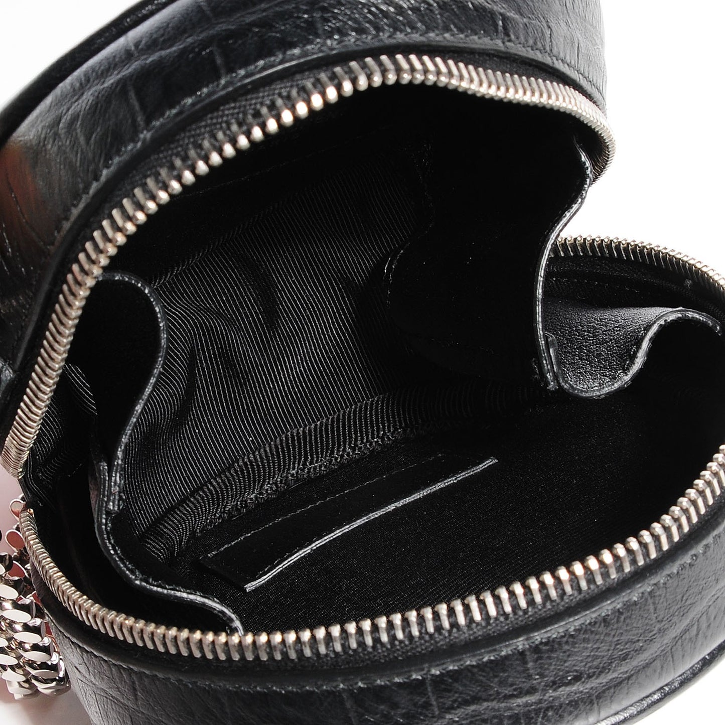 Bubble Croc-Effect Leather Small Crossbody Black