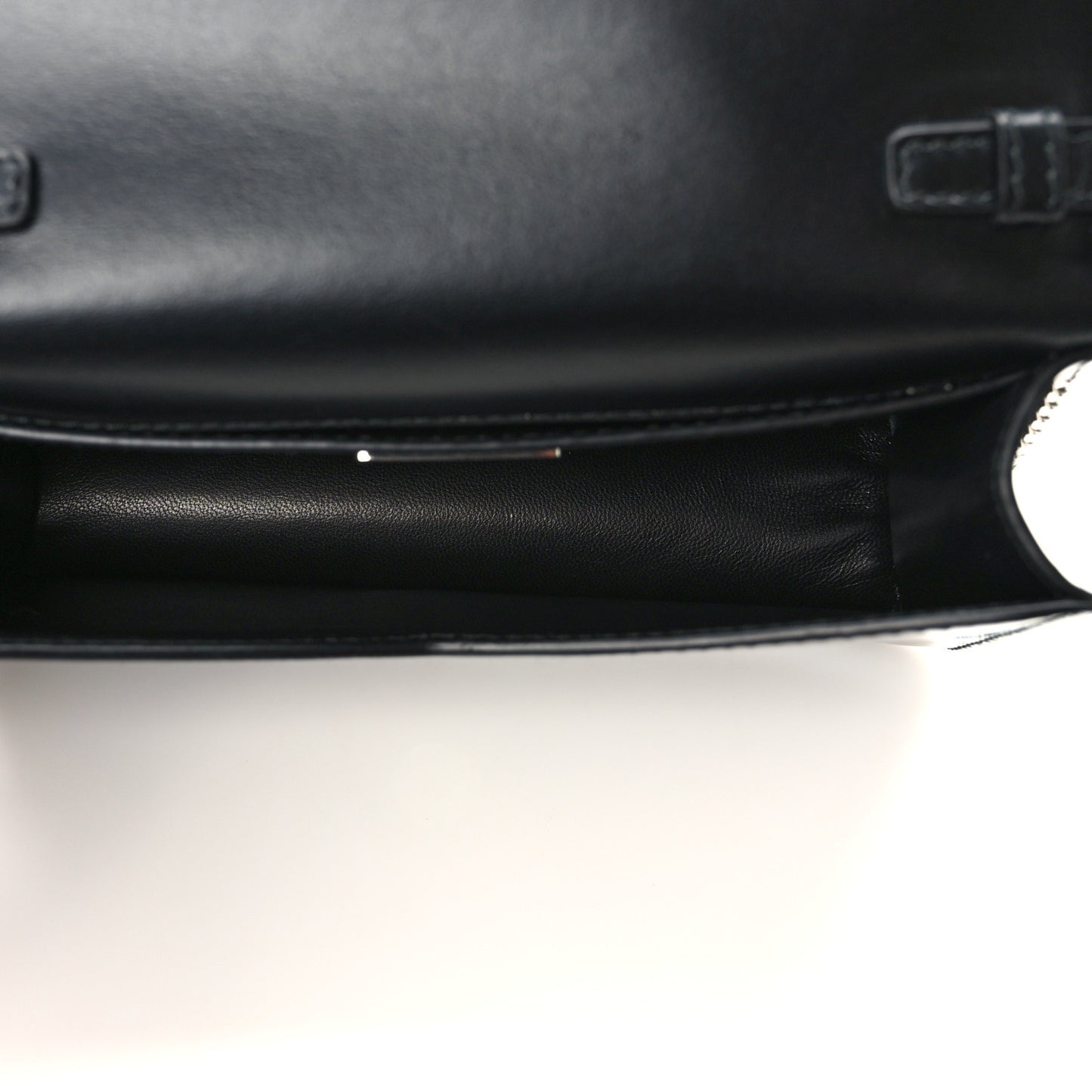 Spazzolato Triangle Logo Plate Flap Chain Crossbody Bag Black