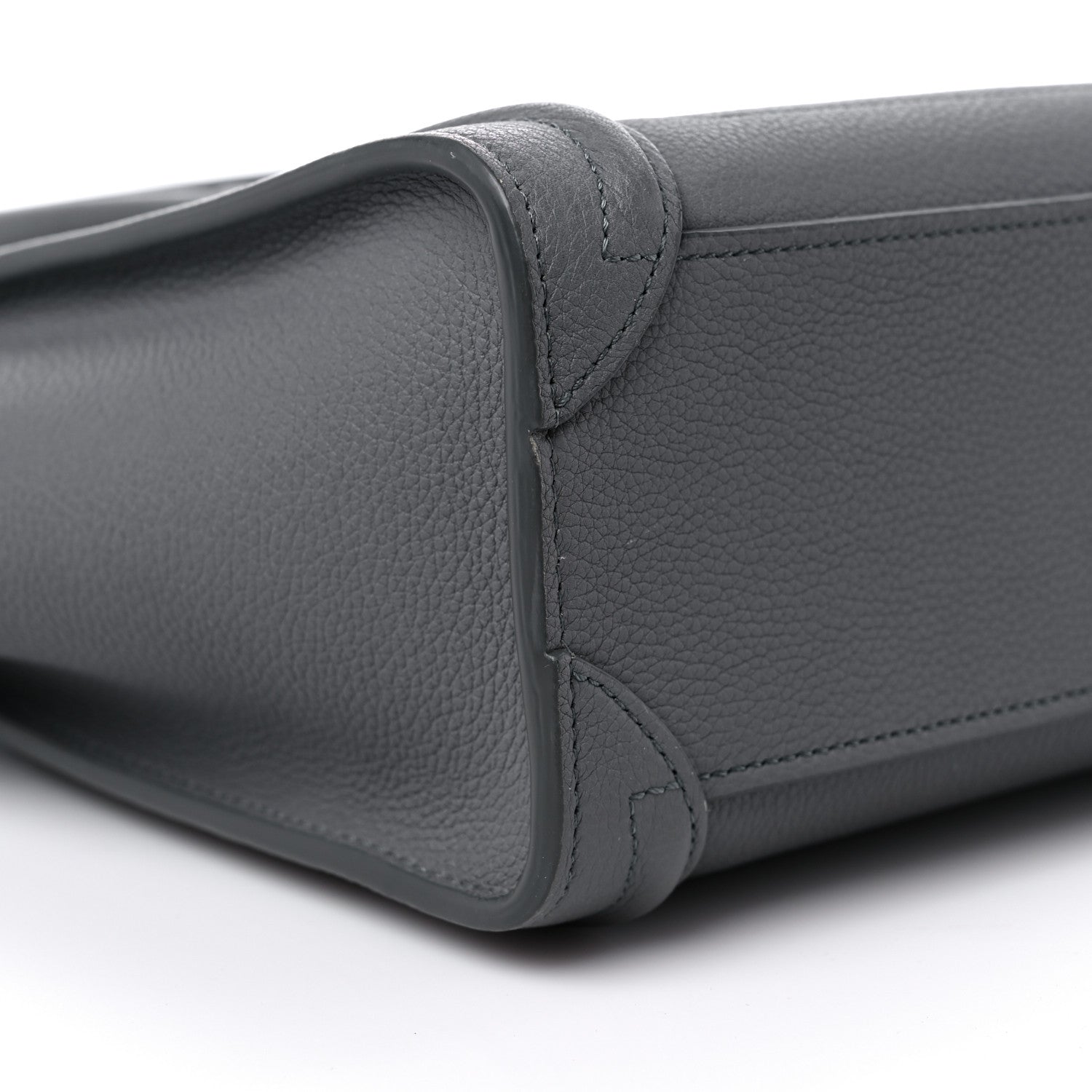 Celine Drummed Calfskin Nano Luggage Kohl 9 of 15