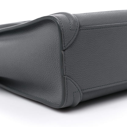 Celine Drummed Calfskin Nano Luggage Kohl 9 of 15