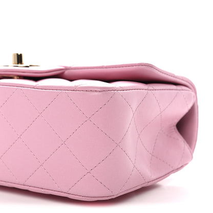 Chanel Lambskin Quilted Mini Top Handle Rectangular Flap Pink 10 of 10