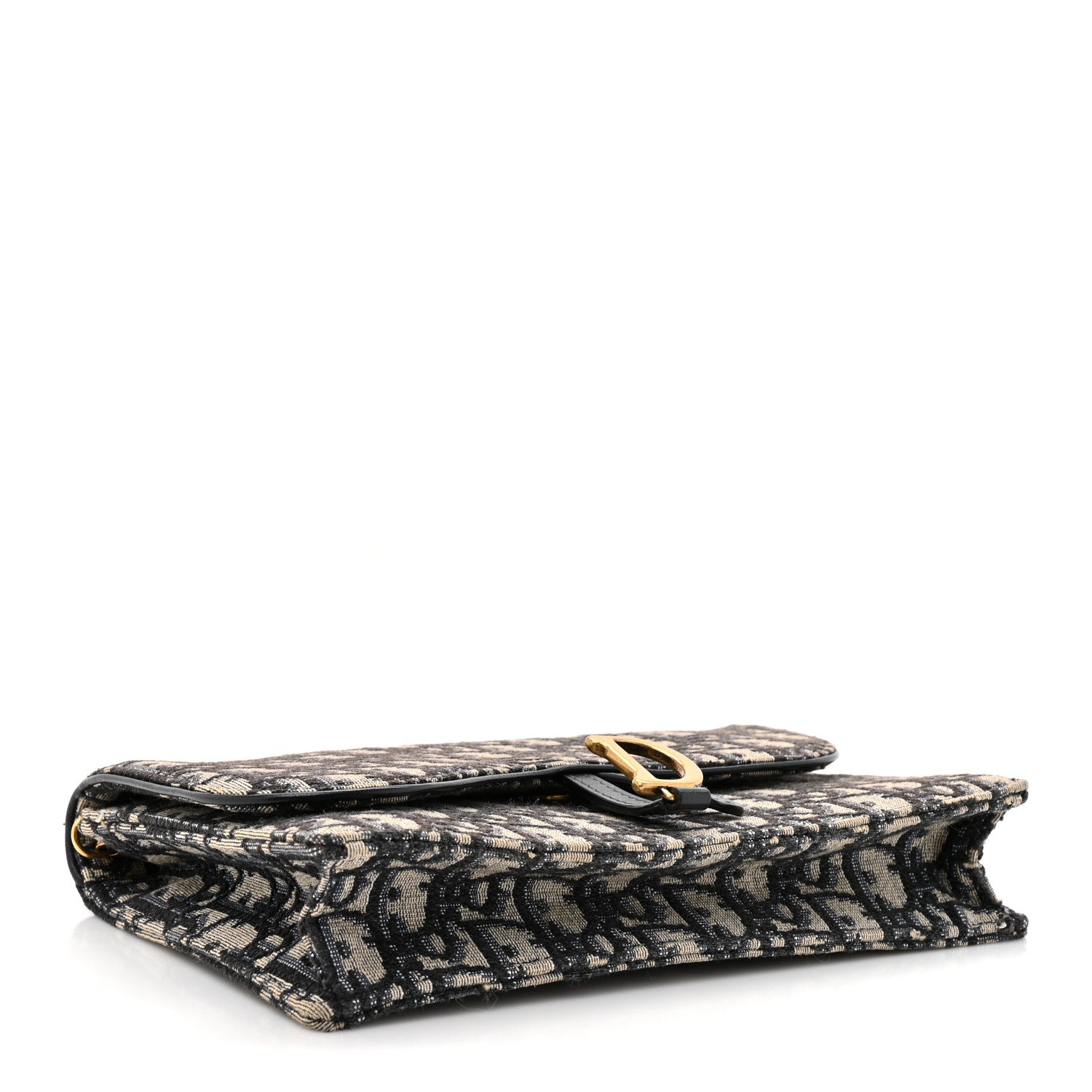 Christian Dior Oblique Saddle Chain Pouch Blue 4 of 12