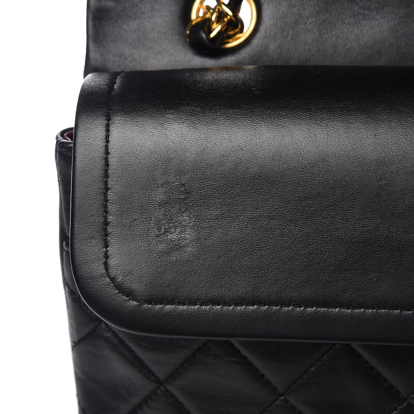 Lambskin Quilted Medium Double Flap Black
