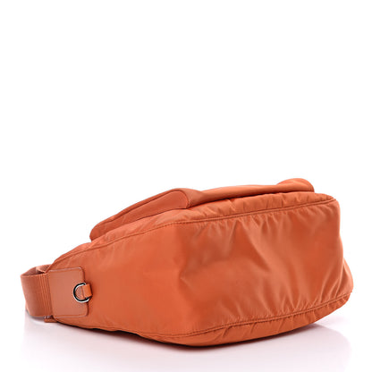Prada Nylon Vela Flat Messenger Bag Papaya 4 of 10
