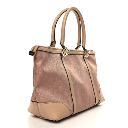 Gucci Metallic Monogram Small Lovely Heart Tote Pink 3 of 12