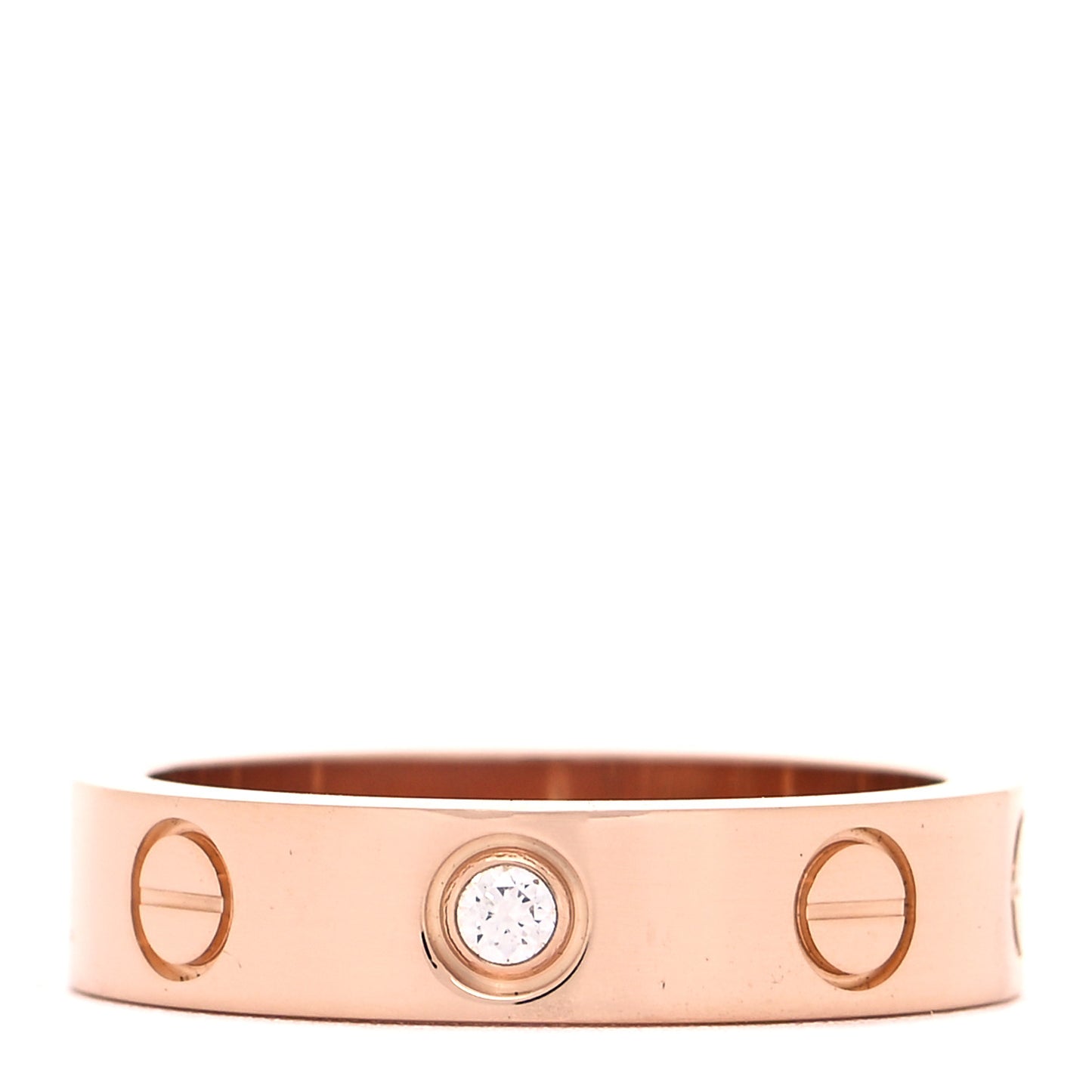 18K Pink Gold Diamond 4mm LOVE Wedding Band Ring 45 3.25