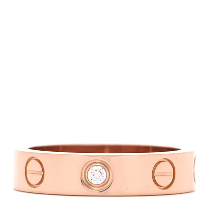 Cartier 18K Pink Gold Diamond 4mm LOVE Wedding Band Ring 45 3.25 1 of 4
