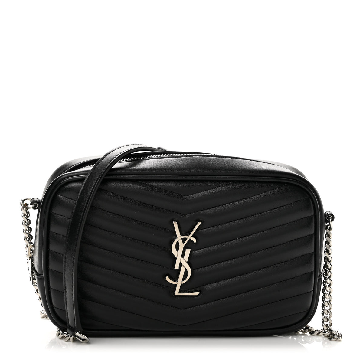 Calfskin Matelasse Monogram Mini Lou Camera Bag Black