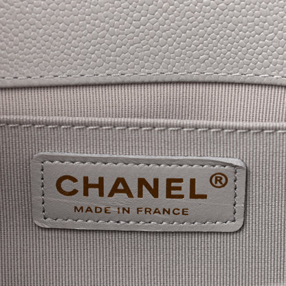 Chanel Caviar Quilted Medium Boy Flap Light Grey 3 of 8