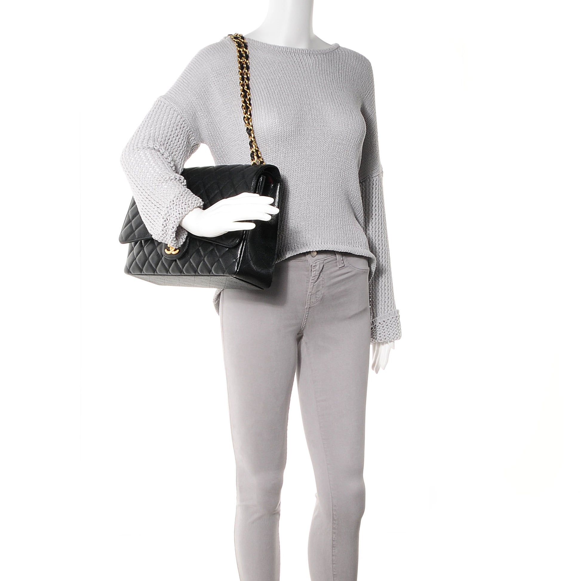 Chanel Caviar Quilted Maxi Double Flap Black 2 of 9