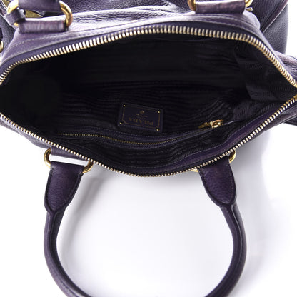 Prada Vitello Daino Shopping Satchel Uva 5 of 11