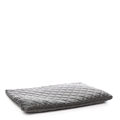 Chanel Caviar Quilted Large Cosmetic Case Dark Charcoal 4 of 9