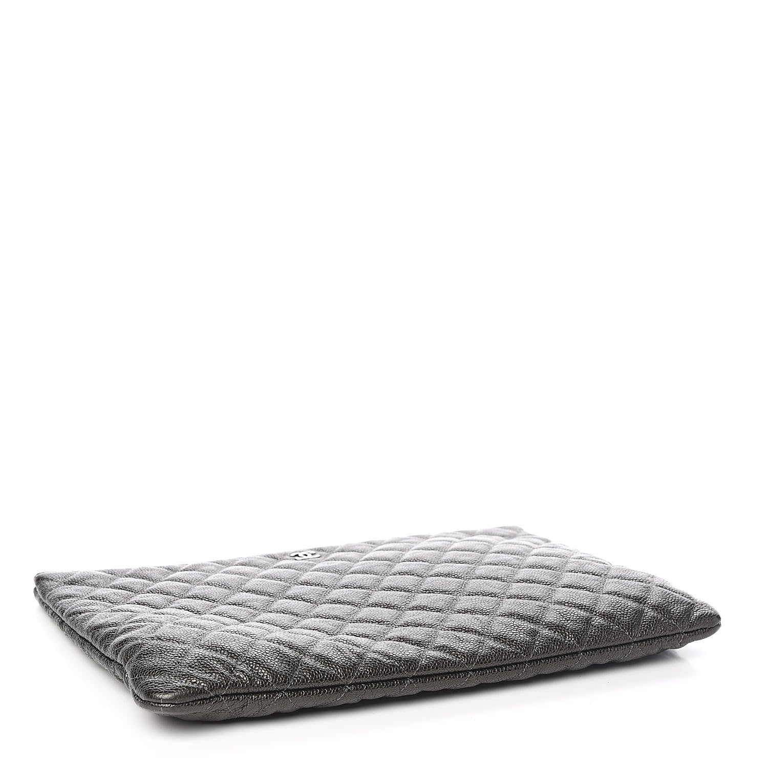 Chanel Caviar Quilted Large Cosmetic Case Dark Charcoal 4 of 9