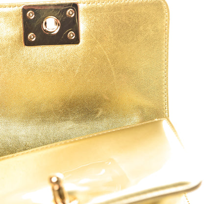 Chanel Metallic Patent Calfskin Quilted Mini Boy Flap Gold 10 of 10